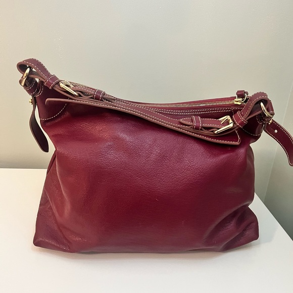 Dooney & Bourke Burgundy Leather Hobo Bag - Picture 3 of 14